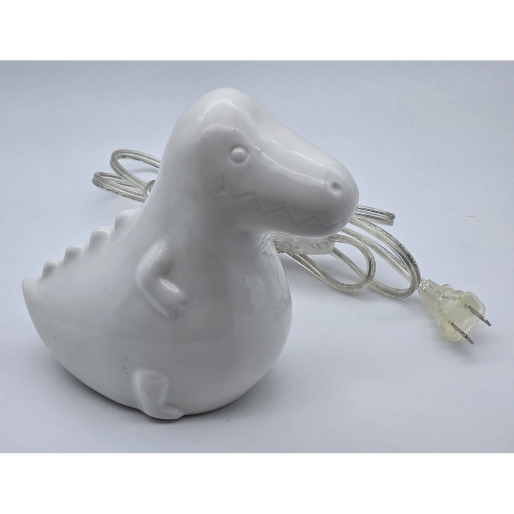 Hobby Lobby Dinosaur Night Light Plug In White Ceramic Kids Nursery‎ Decor Lamp
